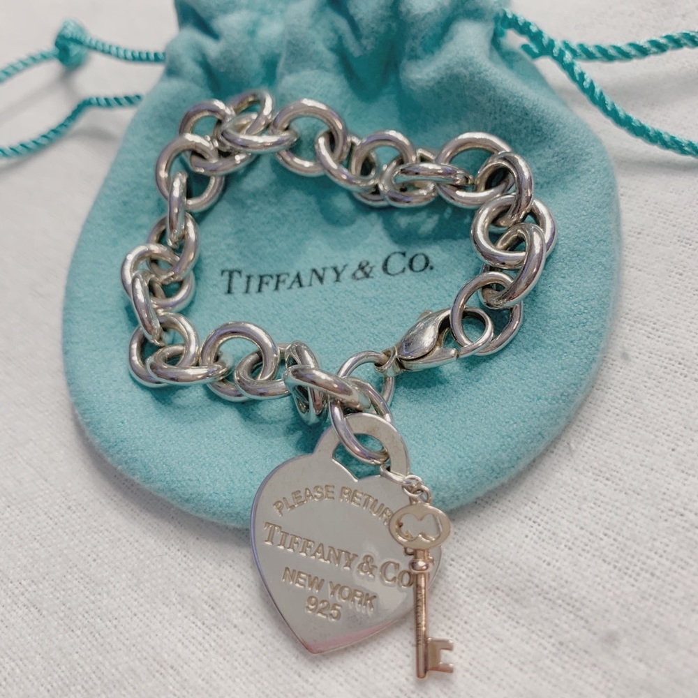 Tiffany & Co. Silver Heart bracelet with key